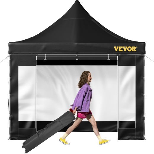 Vevor Pop Up Canopy Tent, 10 X 10 Ft Black Outdoor Gazebo Shelter