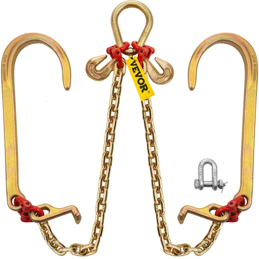 Vevor V Bridle Chain - Grade 80 Heavy Duty 5/16 In X 2 Ft Bridle Tow Chain