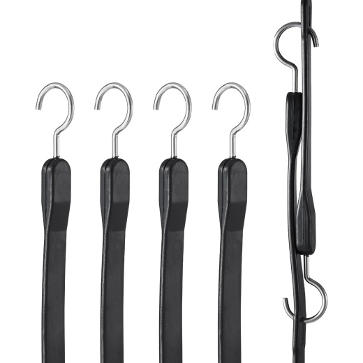 Vevor 4 Pcs Flat Bungee Cord Set 20 Mm Heavy Duty Bungee Straps With S-Hook 40"