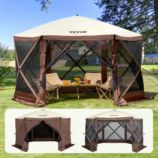 Vevor Pop Up Gazebo Tent | 12.5x12.5ft Outdoor Canopy with Mosquito Netting