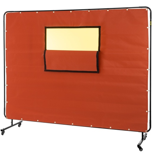 Vevor Welding Curtain, 6' X 8' - Fireproof Fiberglass with Metal Frame & Transparent Window