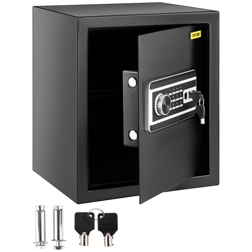 Vevor Safe Box, 1.7 Cu.Ft Fingerprint Safe Box for Money with 2 Keys & Digital Keypad