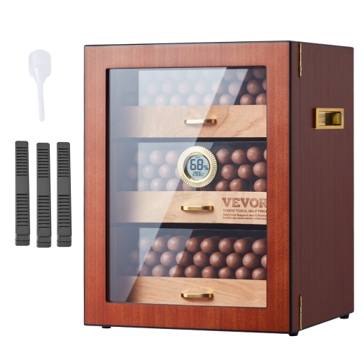 Vevor 150 Cigar Humidor Cabinet - Cedar Cigar Box with Hygrometer & Humidifier