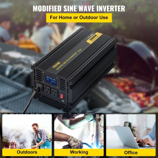 Vevor 2000W Modified Sine Wave Inverter for Car, RV, and Boat