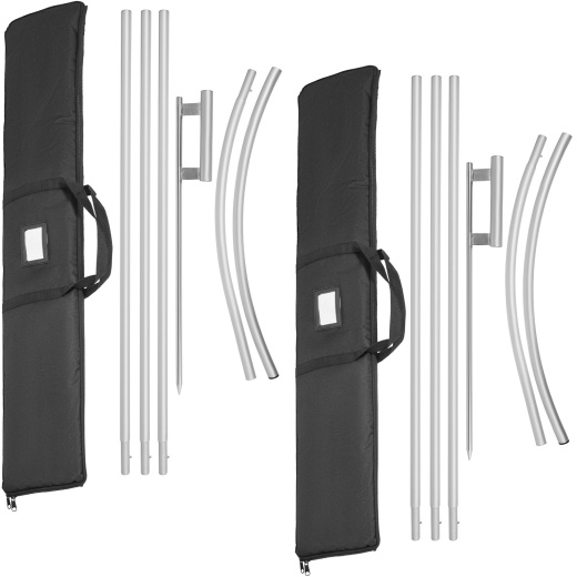 Vevor Advertising Flag Pole - 16 Ft Windless Flag Pole Sets with Ground Mounting Stake