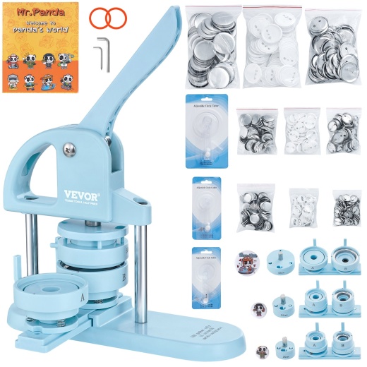 Vevor 3-In-1 Button Maker Machine - DIY Craft Kit for Kids and Adults