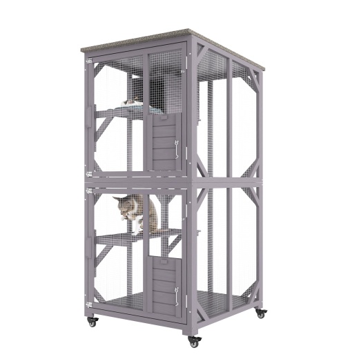Vevor Cat House Outdoor - 3-Tier Large Catio with Rotating Casters