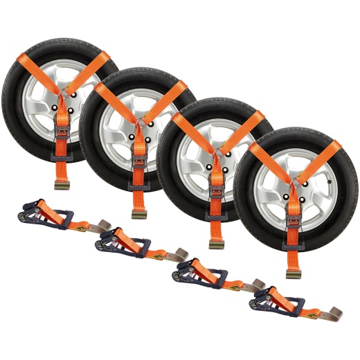 Vevor Car Tie Down Straps Kit, Lasso Style 2" x 120" Tire Straps