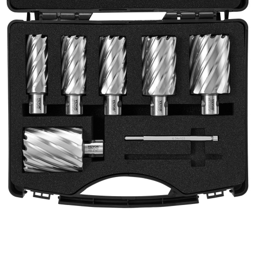 Vevor Annular Cutter Set, 6 Pcs Universal Shank Mag Drill Bits