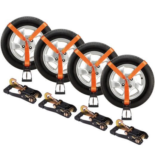 Vevor Ratchet Tie Down Straps Kit, Lasso Style 2" x 120" Tire Straps
