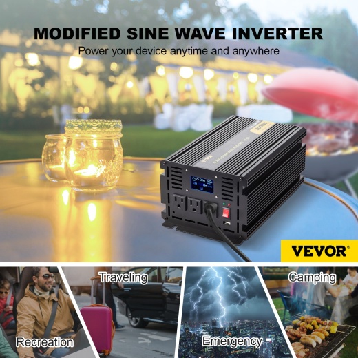 Vevor Power Inverter, 3000W Modified Sine Wave Inverter