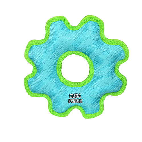 Duraforce Med Gear Ring Tiger Blue-Green - Durable Chew Toy for Dogs