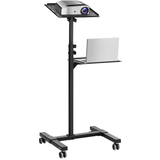 Black 14" Mobile Projector and Laptop Cart - VIVO CART-V04C
