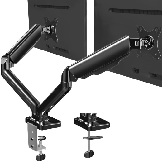 Mechanical Arm Dual 17" To 32" Monitor Desk Mount Black