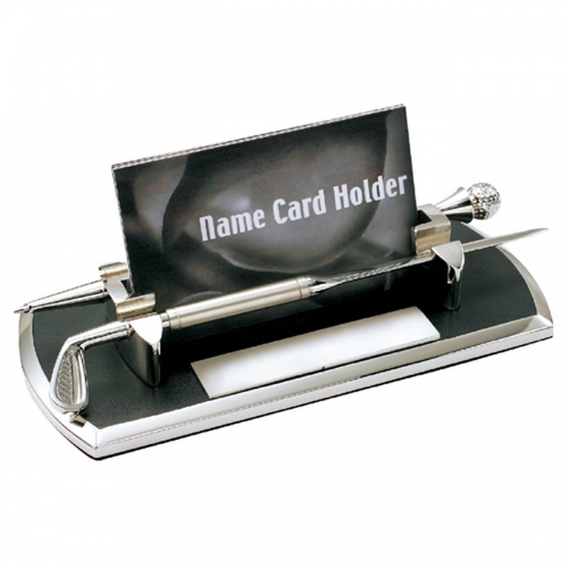 Distance Golf Themed Chrome Plated Business Cards Case