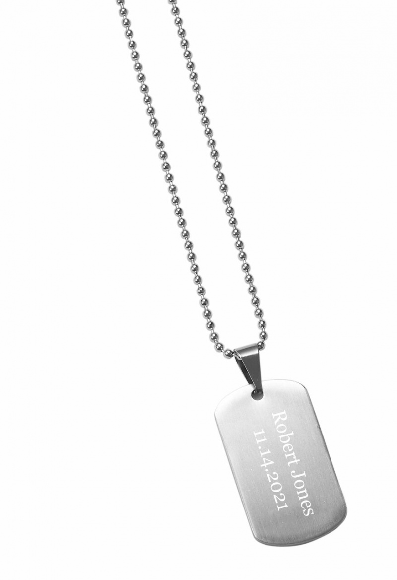 Visol Atlas Stainless Steel Pendant Dog Tag Necklace