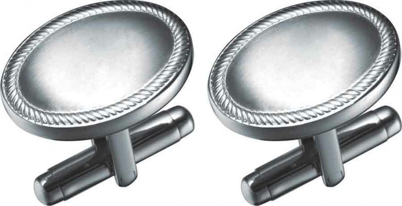 Visol Ovale Stainless Steel Engravable Cufflinks
