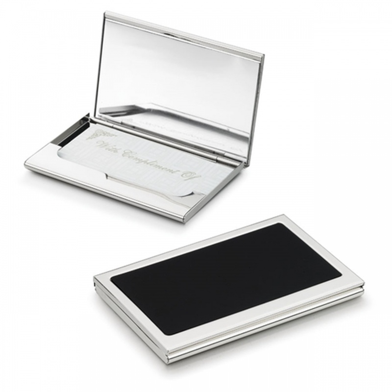 Evette Silver Plated Business Card Case
