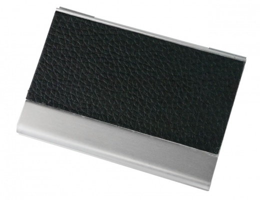Visol Black Leather and Aluminium Business Card Holder