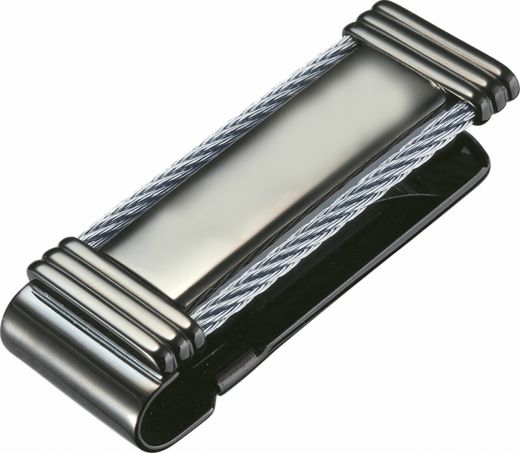 Visol Delano Black Texturized Cable Money Clip