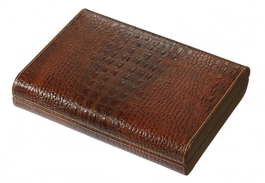 Visol Sobek Brown Leather Desktop Humidor