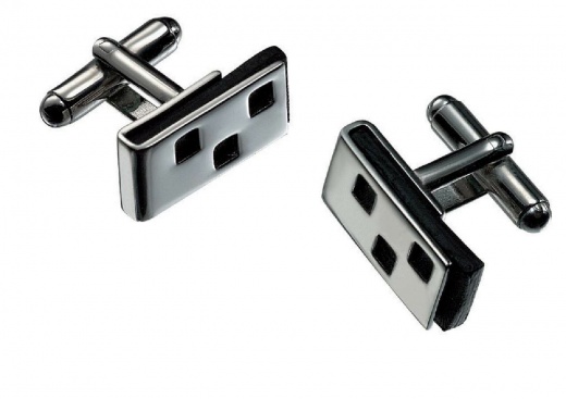 Visol Faunus Gunmetal And Leather Cufflinks