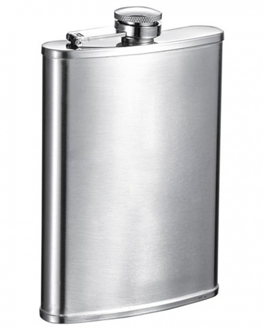 Visol Lauraus Satin Finish Stainless Steel 8Oz Hip Flask