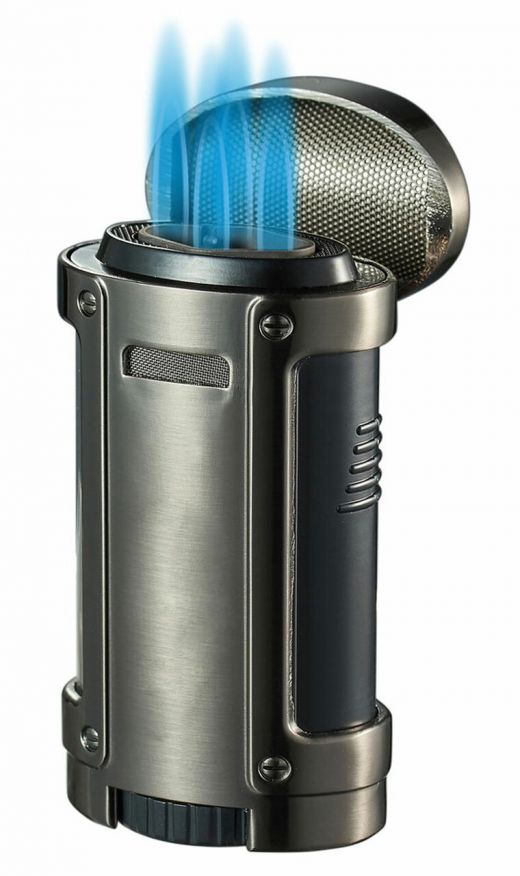 Visol Rhino Gunmetal Quad Torch Flame Cigar Lighter