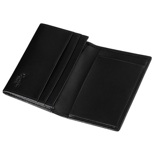Caseti Noche Smooth Black Leather Card Holder