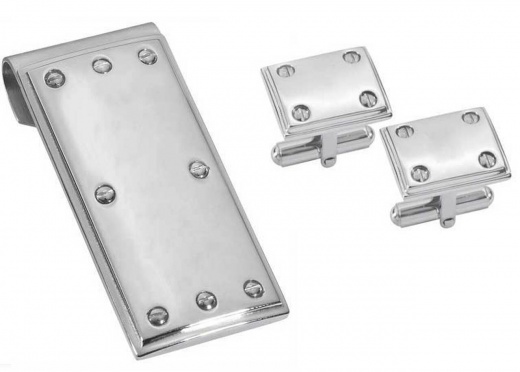 Visol Arizona Stainless Steel Money Clip And Cufflinks Gift Set