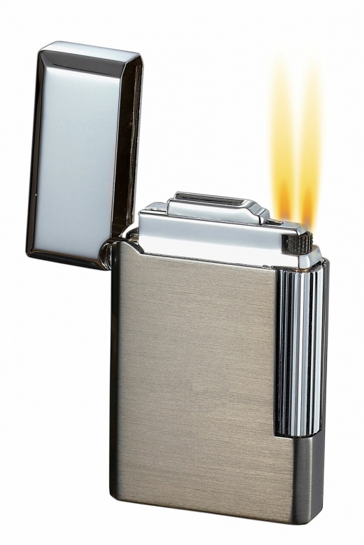 Visol Pyxis Dark Gunmetal Flint Lighter - Premium Double Flame Lighter