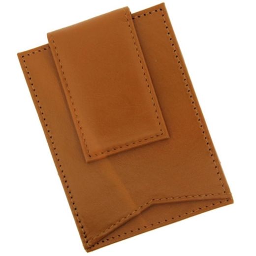 Visol Arkansas Tan Leather Wallet Money Clip