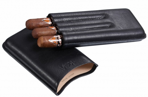 Visol Legend Black Genuine Leather Cigar Case
