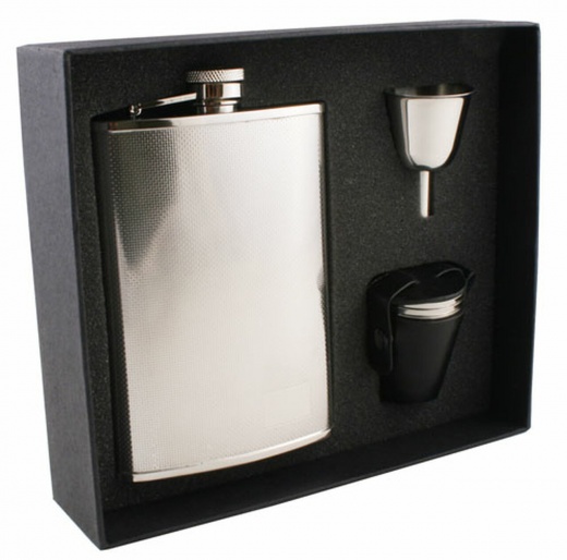 Visol Pixel Stainless Steel 8Oz Flask Gift Set