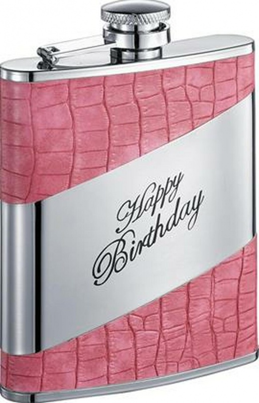 Visol Happy Birthday Pink Crocodile Hip Flask - A Unique and Thoughtful Gift