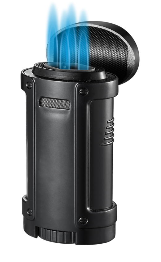 Visol Rhino Black Quad Flame Torch Cigar Lighter