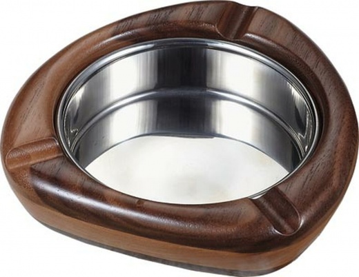 Visol Chesnut Natural Maple Wood and Walnut Triangular Cigarette Ashtray
