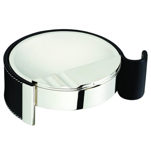 Cape Town Metal & Black Leather Cigarette Ashtray