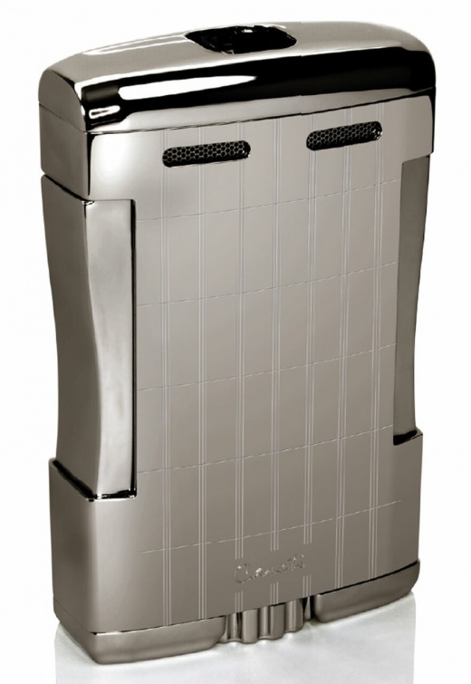 Caseti Sparta Gun Satin Triple Torch Flame Cigar Table Lighter