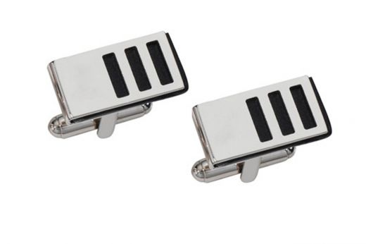 Visol Helios Gunmetal and Leather Cufflinks