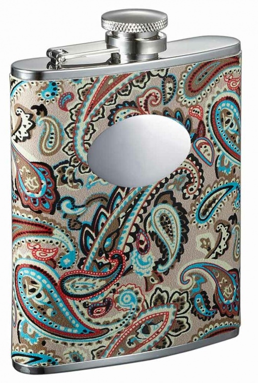 Visol Serenora Paisley Flask With Oval Engraving Plate