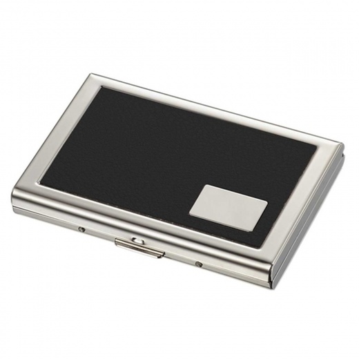Visol Theon Black Leather Credit Card Case