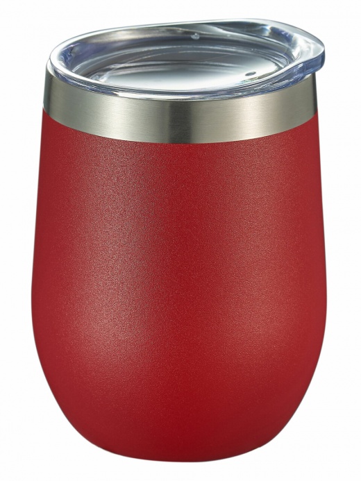 Visol Vino Red Crackle Stainless Steel Double Walled Insulated Travel Mug