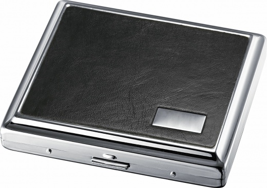 Visol Evening Black Leather Double Sided Cigarette Case