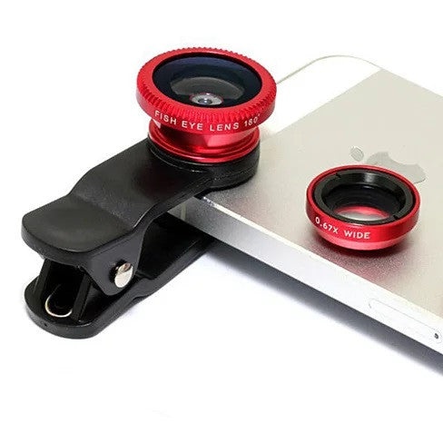 3-In-1 Universal Clip On Smartphone Camera Lens - 6 Colors