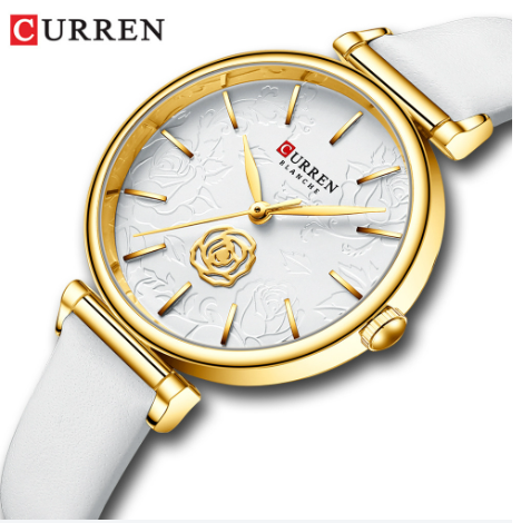 Splendere Curren Women's Leather Watch I White