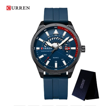 Stilus Curren Men's Leather Watch in Blue