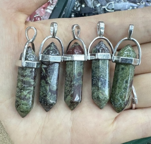 Hexagonal Natural Crystal Pendant : Dragons Blood