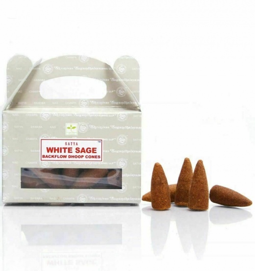 White Sage Incense Backflow Cones - SATYA Original Fragrance