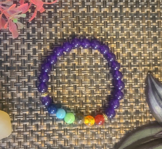 Seven Chakra African Amethyst Bracelet